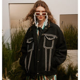 Unisex Jacket Vintage Jacket Loose Spring and Autumn Coat